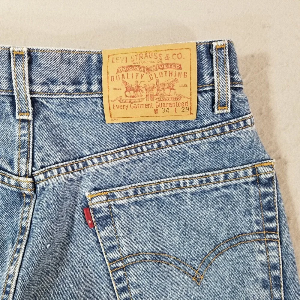 Levi's jeans men's 34x29 relaxed fit straight blue denim pants